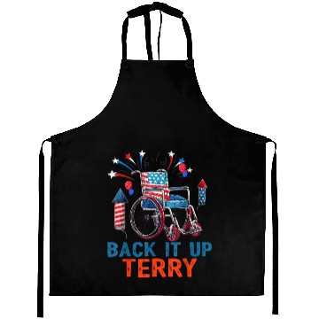 Discover Back Terry Fireworks 4th July Aprons
