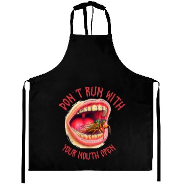 Discover Cicada Funny Don't Run with your mouth open Aprons