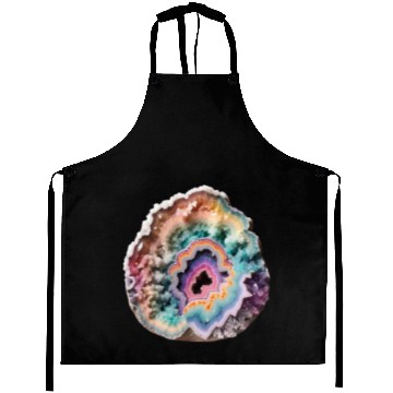 Discover Fantasy Pastel Rainbow Geo Stone Crystal Aprons