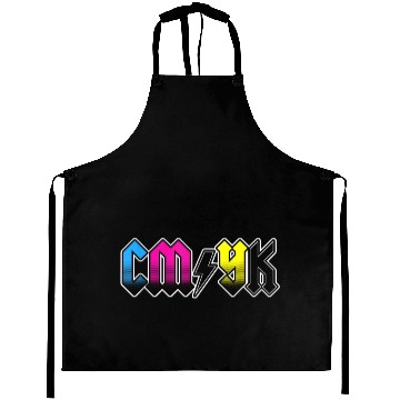 Discover CMYK Rock Band Graphic Designer Aprons