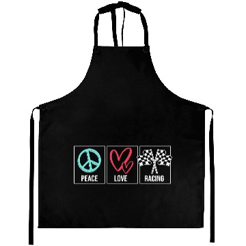 Discover Drag Race Car Lover Peace Love Drag Racing Aprons