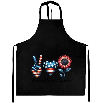 Discover Peace Love America Aprons