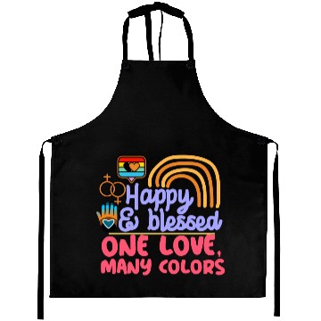 Discover pride month, happy and blessed, love is love Aprons