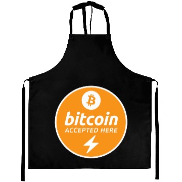 Discover Bitcoin Accepted Here via Lightning Promo Aprons