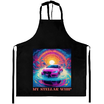 Discover Synthwave Art Futuristic Car Aprons