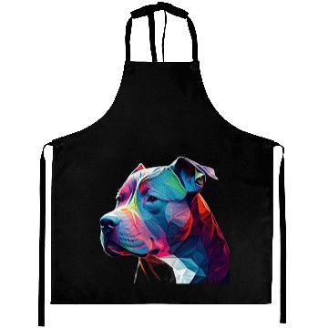 Discover Blue Nose Pitbull Neon Face Origami Aprons