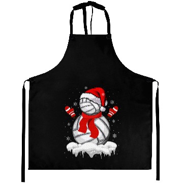 Discover Volleyball Snowman Christmas Fun Aprons