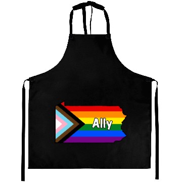 Discover Pennsylvania Pride Ally Progress Flag Aprons
