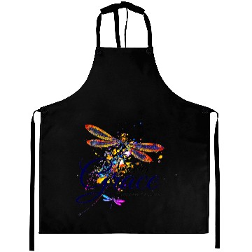 Discover Amazing Grace Dragonfly splatter Aprons