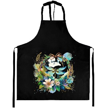 Discover One day at a time dragonfly floral Aprons