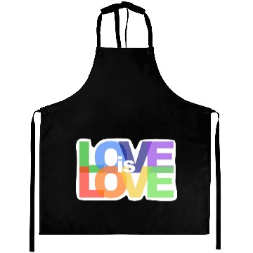 Discover love is love lgbt rainbow colored Aprons