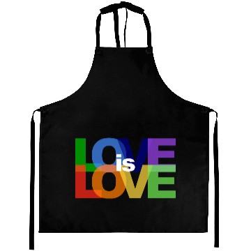 Discover love is love rainbow colored letters Aprons