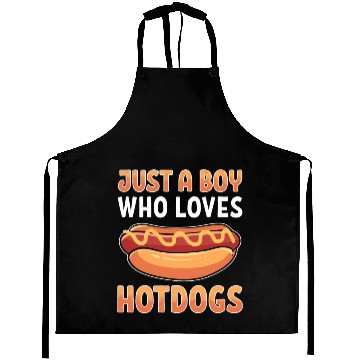 Discover Just a Boy Who Loves Hotdogs Aprons