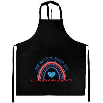 Discover One Nation Under God Rainbow Embroidery Effect Aprons