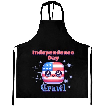 Discover Independence Day Crawl kawaii icon Design Aprons