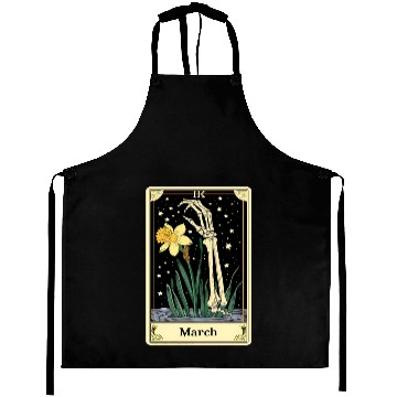 Discover March Gothic Tarot Card - Daffodil Flower & Skelet Aprons