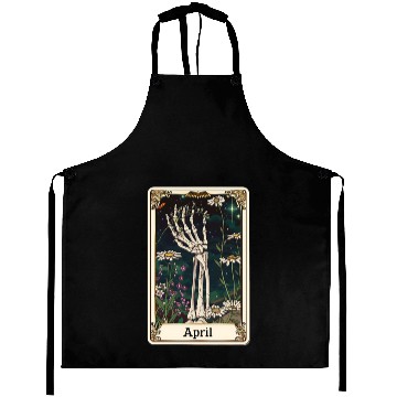 Discover April Gothic Tarot Card - Daisy Flower & Skeleton' Aprons