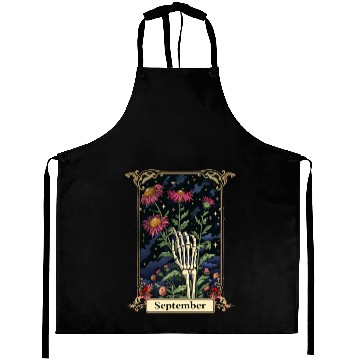 Discover September Gothic Tarot Card - Aster Flower & Skele Aprons