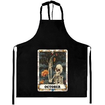 Discover October Gothic Tarot Card - Marigold Flower & Skel Aprons