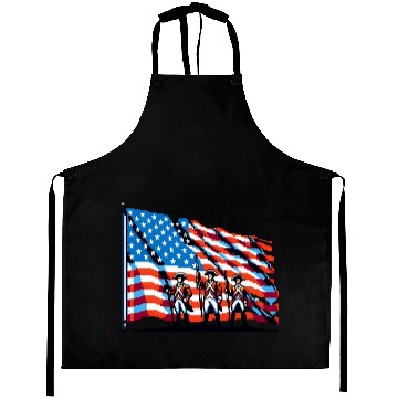 Discover The American Flag Pixel Art Design Aprons