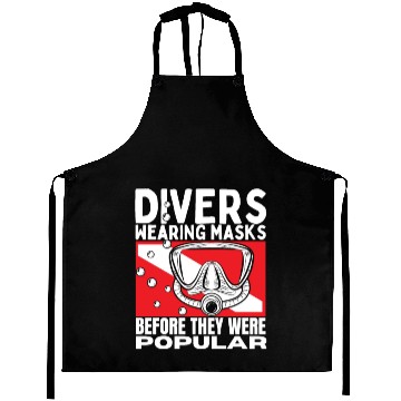 Discover Scuba Diving Mask Pun Funny Scuba Diver Aprons