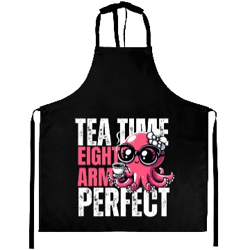 Discover funny OCTUPUS TEA TIME humorous tea lover Aprons