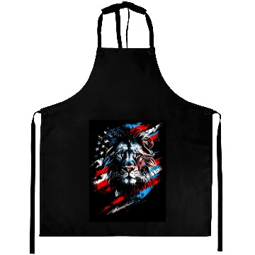Discover Lion American Flag Aprons