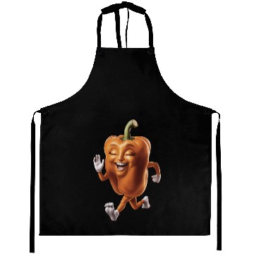Discover Orange Bell Pepper Running Realistic Aprons