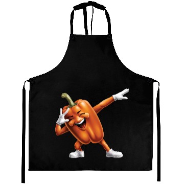 Discover Orange Bell Pepper Dabbing Realistic Aprons