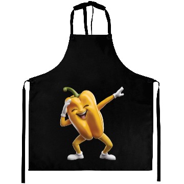 Discover Yellow Bell Pepper Dabbing Realistic Aprons