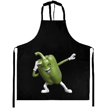 Discover Green Bell Pepper Dabbing Realistic Aprons