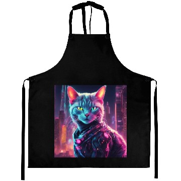 Discover Cyberpunk Neon Cat Aprons