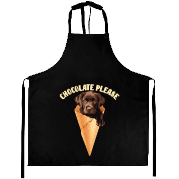 Discover Brown Labrador CHOCOLATE PLEASE Ice Cream Aprons
