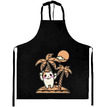 Discover Happy on a Lonely Island Aprons