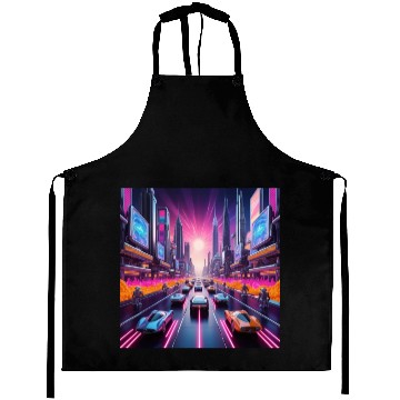 Discover Neon Nostalgia 2084 Aprons