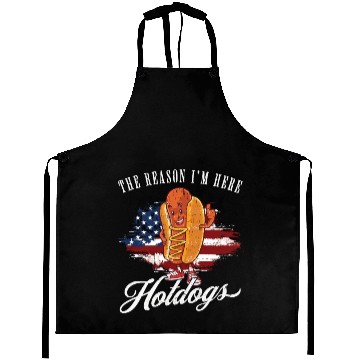 Discover Funny BBQ Pun Retro Vintage Hot Dog Lover Aprons