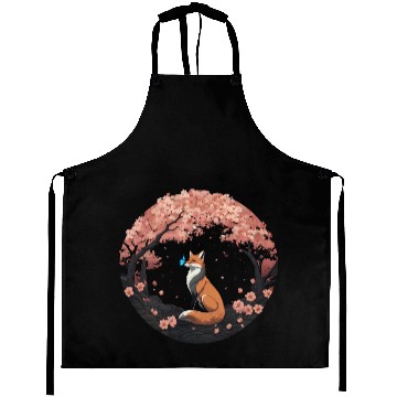 Discover Cherry Blossom Fox Mythical Kitsune with Butterfly Aprons