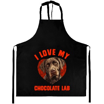 Discover Brown Labrador I LOVE MY CHOCOLATE LAB Owners Aprons