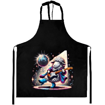 Discover Disco Ball Guitar Sheep Aprons