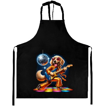 Discover Disco Golden Retriever dog Aprons