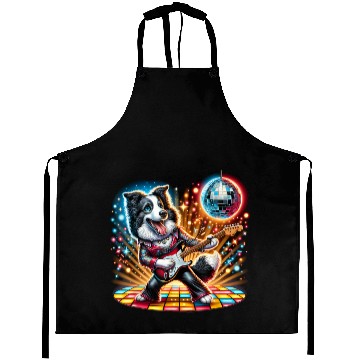 Discover Disco Border Collie dog Aprons