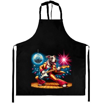Discover Disco Ball Guitar dog Aprons