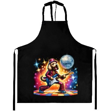 Discover Disco Guitar Labradoodle Dog Aprons