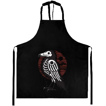 Discover The Bone Raven japanese mystical bird Aprons