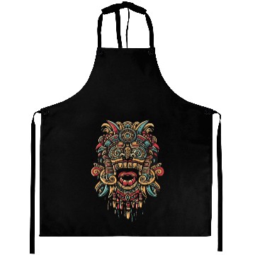 Discover Aztec God Ancient Mythology Tonatiuh Warrior Mask Aprons