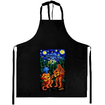 Discover UFO Bigfoot Sasquatch Camping Playing Aprons