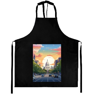 Discover Sunset in US Capitol Washington DC Aprons