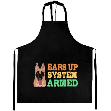 Discover Retro Dog Ears Up System Armed Belgian Malinois Aprons