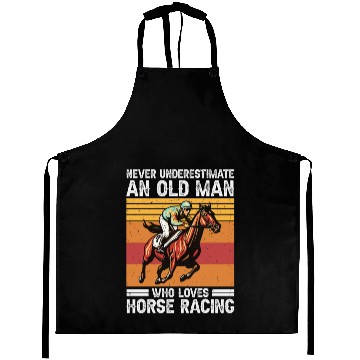 Discover Horse Racing Lover Old Man Aprons