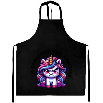 Discover Angry Unicorn Funny Saying Colorful Fun Motif Aprons